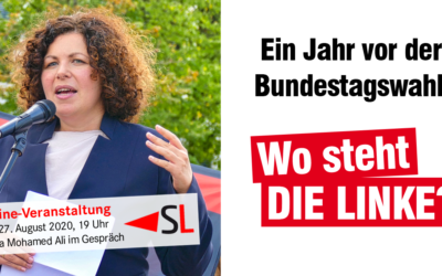 Wo steht DIE LINKE ein Jahr vor der Bundestagswahl? Online-Konferenz mit Amira Mohamed Ali, Donnerstag , 27. August ab 19 Uhr